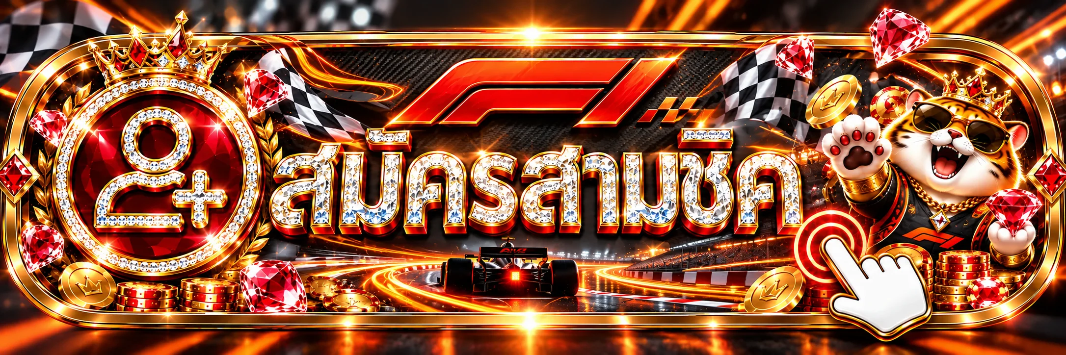 แบนเนอร์ F1 สมัครสมาชิกและเข้าสู่ระบบอย่างปลอดภัย